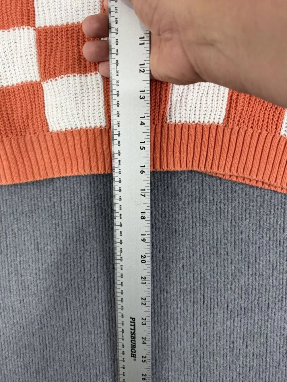 Old Navy Kids Orange & White Checkered Knit Button-Up Cardigan Size M (8)